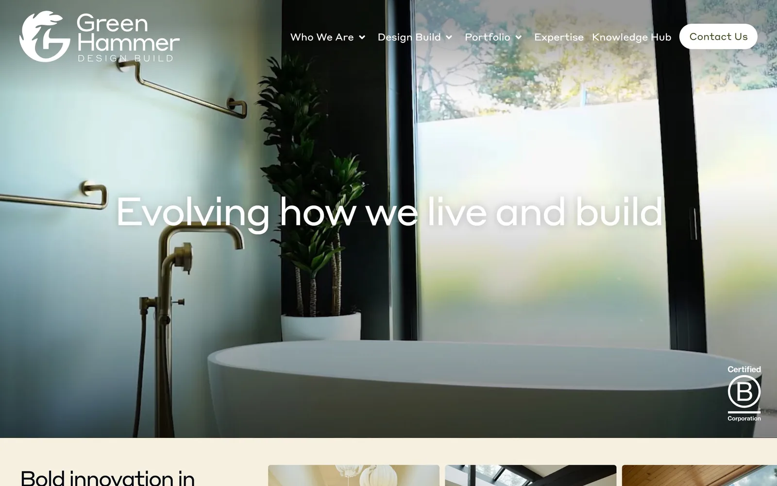 greenhammer.com, construction website design: evolving how we live and build